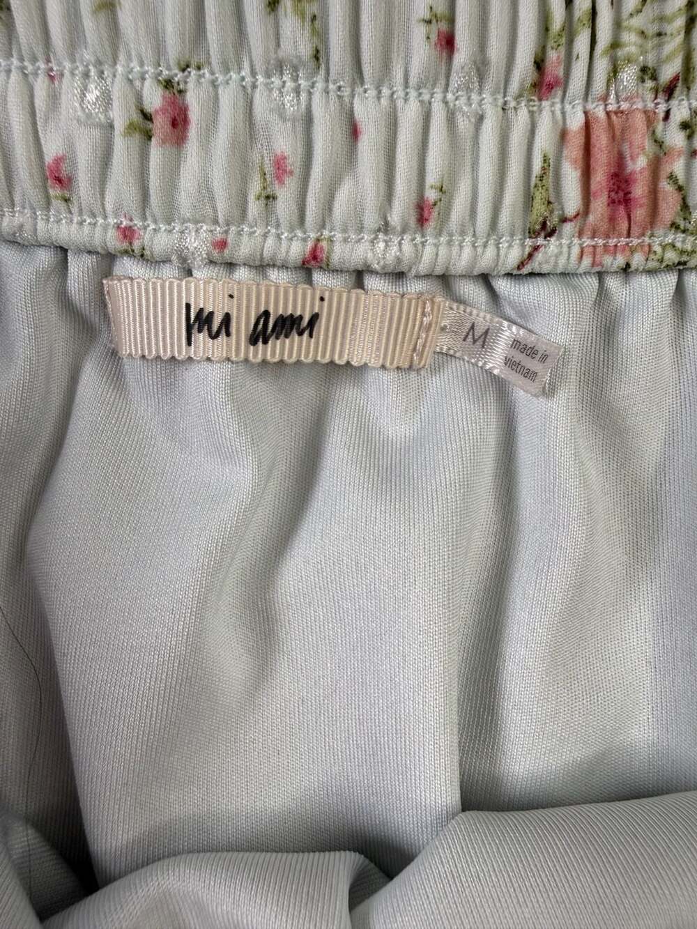 Mi Ami Floral Print Elastic Waist Mini Skirt with Ruffle Hem - Picture 2 of 5